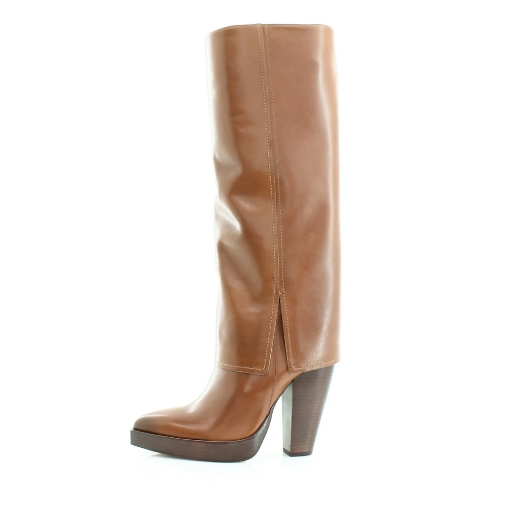 Elegant Brown Vince Camuto Nanfala Leather Knee-High Boots